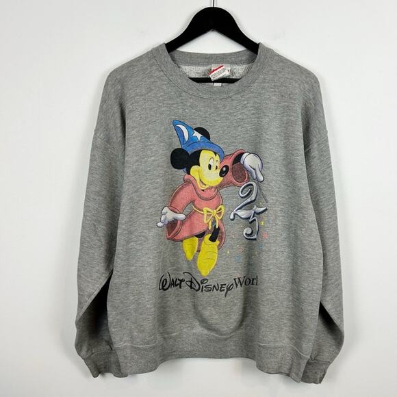 Mickey Mouse Walt Disney World Vintage 25th Anniversary Crewneck Sweater Large - Picture 1 of 7